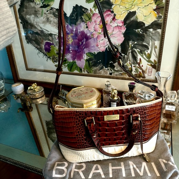 Brahmin medium Asher should bag Pecan/white - Picture 10 of 12